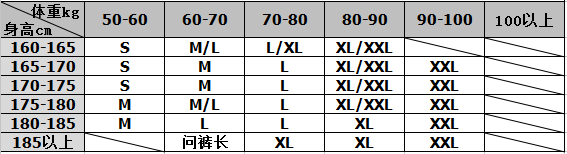 重kg身高c506060-7070-8080-9090-100100以上0-165M/LL/XLⅪ/xXLMMⅪ/XLXx5-180MXL/XXL XXI185MXL185以上问裤长-推好价 | 品质生活 精选好价