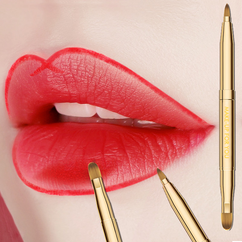 唇刷伸缩便携带盖唇刷口红刷唇笔刷唇彩刷口红笔刷双头化妆刷