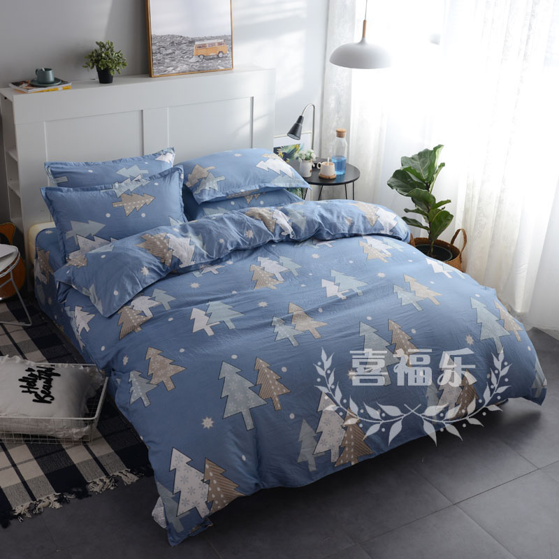 washed quilt cover single student dormitory single 1.5 bed double 200*230 meter cartoon cotton cloth plus quilt cover