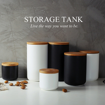 Nordic Creative Size Ceramic Food Tea Sealed Jars Kitchen Miscellaneous Cereals Storage Tank Seasonings Tank with lid