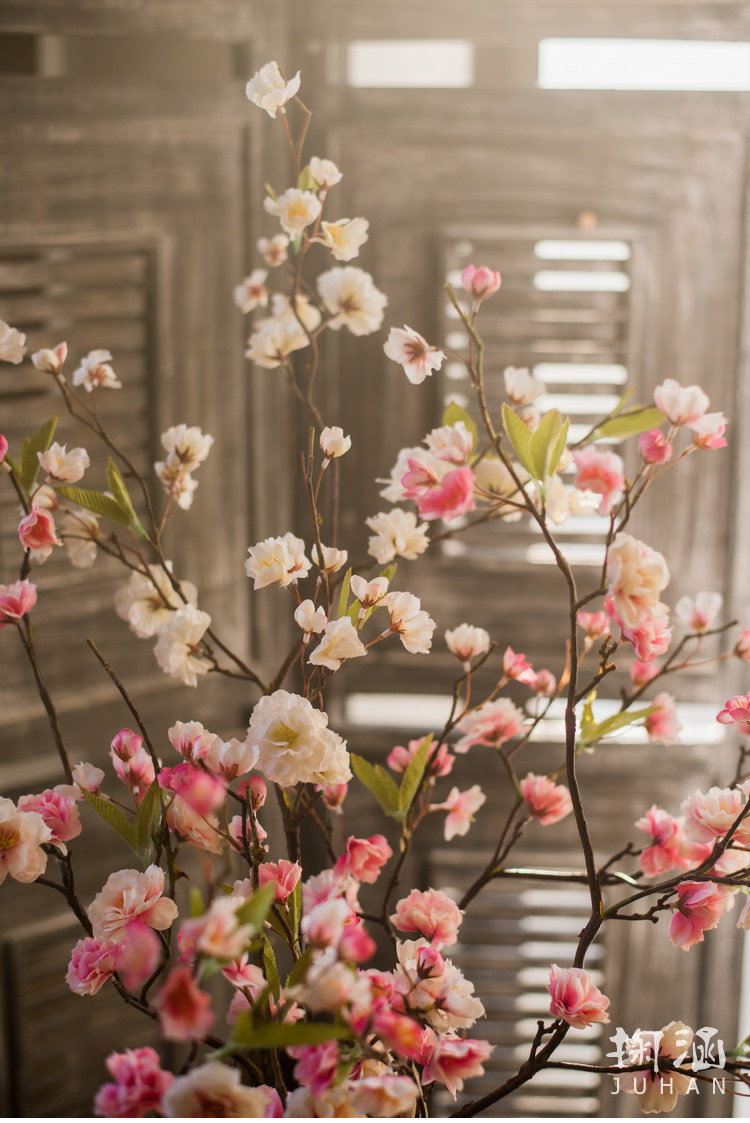 樱花桃花树枝花 花艺套装禅意中式日式家居装饰摆件