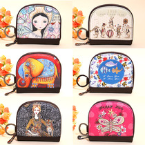 Japanese and Korean mini cute cartoon small wallet coin pocket card bag female student zipper short coin key chain