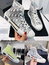 Dior Dio Women Shoes B23 High Bunch Of Sails Shoes Transparent Old Flowers Full Letters LOGO Board Shoes Lace Casual Shoes Man