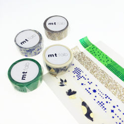 Japanese MT Washi Tape MT FAB 2015SUMMER Gold and Silver Foil Press Series Blue Star Leaf