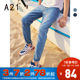 A21 new 2020 autumn and winter men's straight-leg jeans men's blue trousers retro pants men's trendy brand A21 new 2020 autumn and winter men's straight-leg jeans men's blue trousers retro pants men's trendy brand
