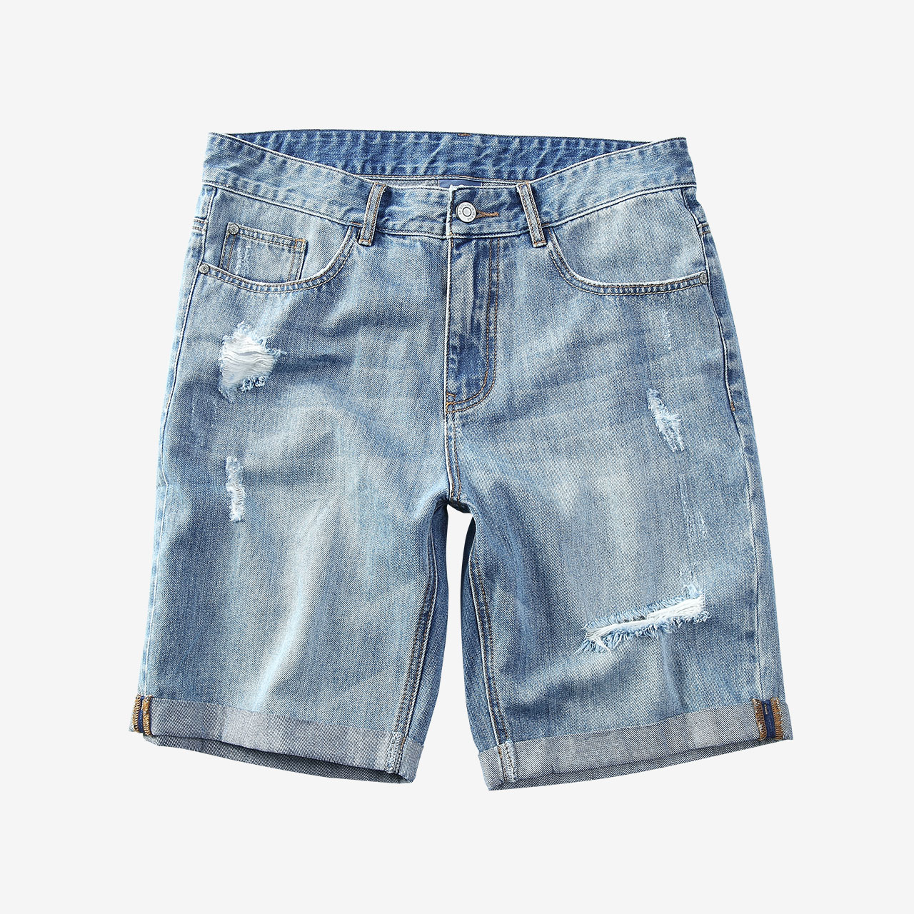 a21夏季新款男士牛仔裤男青年牛仔短裤男生五分