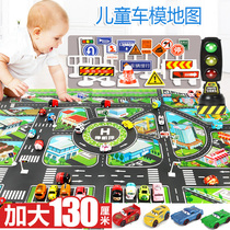 Childrens toy city map car model scenario map parking lot road signs boy traffic lights 3-4-5 years old