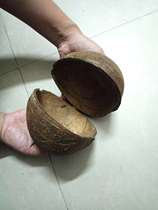 Hainan pair of semi-open coconut shells Handicraft Decorations Kindergarten DIY Food Basin Plate Hu Instrumental Coconut Crust Bowl