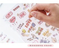 Album Manual Diy Homemade Art Character Cartoon Transparent Stickers Cute Ins Wind Laptop phone Decorative Sticker