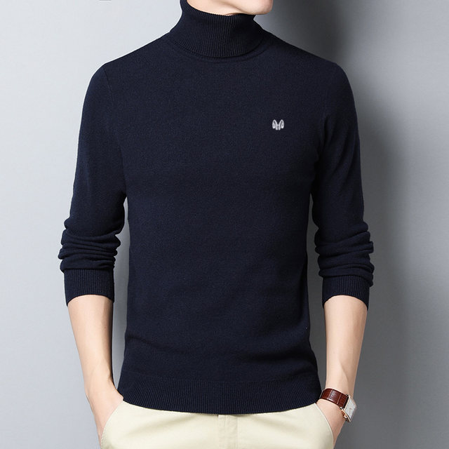 2019 Winter New Thicken Men's 100% Pure Sweater Can Turn Over Collar Slim Cashmere Bottoming Shirt Men's Sweater 2019 Winter New Thicken Men's 100% Pure Sweater Can Turn Over Collar Slim Cashmere Bottoming Shirt Men's Sweater