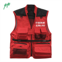 Pro-photography waistcoat Vest Spring Autumn Canvas V Collar Multiple Pockets Men Videographers Wedding waistcoat Waistcoat Journalist director