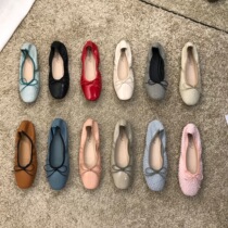 Small Red Late Evening Wind Single Shoes Woman Shoes 2022 Boat Shoes Summer Ballet Egg Roll Grandma Flat-bottomed Ladylike Shoes