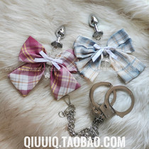 The Spice Teaches Slave Servants Sexy Bondage Cute JK Bow Tie Bell Metal Handcuffs Anal Plug Suit