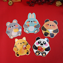 Young children crush on New Years Eve New Years New Years Eve is a seal 2022 tiger year Cubism cute cartoon red packet bag