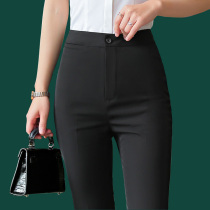 Hot-free hanging trousers Womens straight trousers professional dress pants Black hotel work pants spring and autumn and summer models