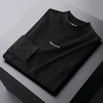 Light extravagant rivet half-height collar men long sleeve t-shirt autumn winter youth gush warm and casual printed undershirt tide