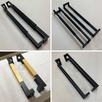 Glass door handle stainless steel thickened solid wood double door titanium brushed rose gold black handle customization