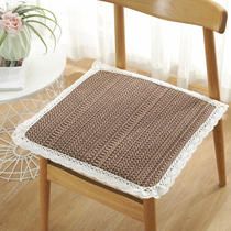 Four Seasons General Thin Cotton and Hemp Chair Cushion Anti-slip Office Cushion Student Computer Chair Winter Dining Chair Cushion