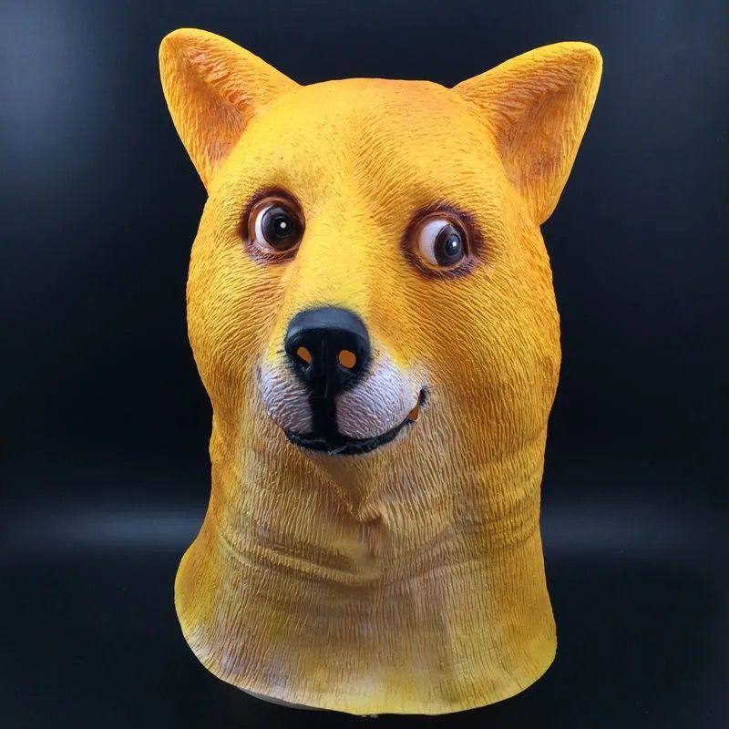 男女通用单身狗头套二哈忠犬狗头面具乳胶制品拍摄抖音视频道具全