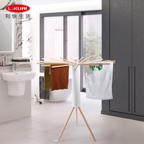 LIKAI FOPPA Italy imported octopus-shaped longitudinal foldable wooden telescopic floor-to-ceiling indoor drying rack