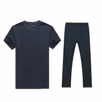 Pilot crew neck sweatshirt military fan summer mesh quick-drying breathable navy blue and white T-shirt physical training pants