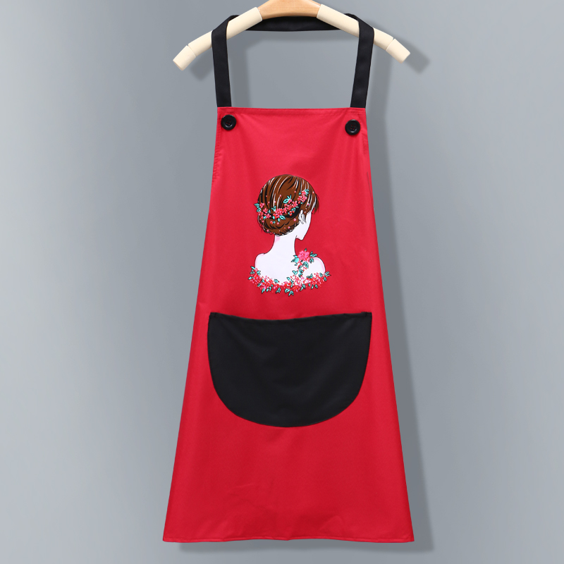 apron household waterproof and oil proof coverall can wipe hands female fashion kitchen cooking apron adult long sleeve work clothes male