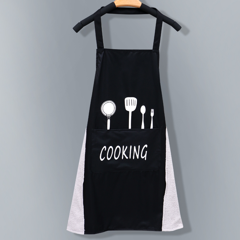 apron household waterproof and oil proof coverall can wipe hands female fashion kitchen cooking apron adult long sleeve work clothes male