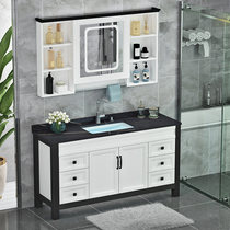 Light luxury Rock board bathroom cabinet simple hand wash basin bathroom cabinet combination toilet wash pool table smart mirror cabinet