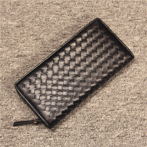 New mens handbag Korean tide hand woven clutch bag fashion clutch bag multi card long wallet mobile phone bag