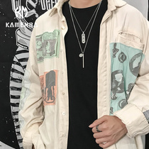 Carmen original ins cold wind necklace male tide hip-hop personality multi-layer tag pendant female couple hanging jewelry