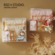 Hand gift bridesmaid sister Group Wedding high-end practical return wedding acrylic morning robe with hand gift box set