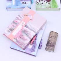 Boxed illustration Chinese style tassel with lock password book Ancient Style hand Account Book student diary notebook gift