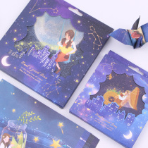 Good table friend * boxed printing Starry Sky square color origami Moon Star children handmade color paper material