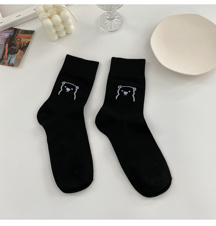 韩国黑色袜子女中筒袜ins潮百搭日系可爱学院风网红秋冬款长筒袜