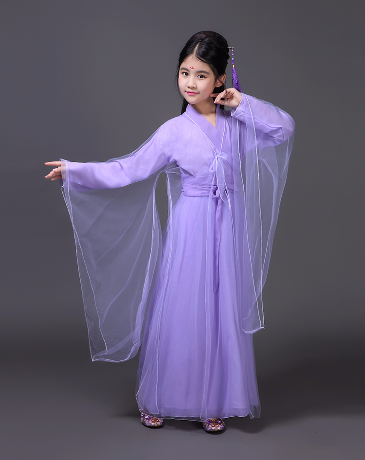 白浅服装女儿童古装仙女服汉服女童古典服装中大童小女孩 亲子装