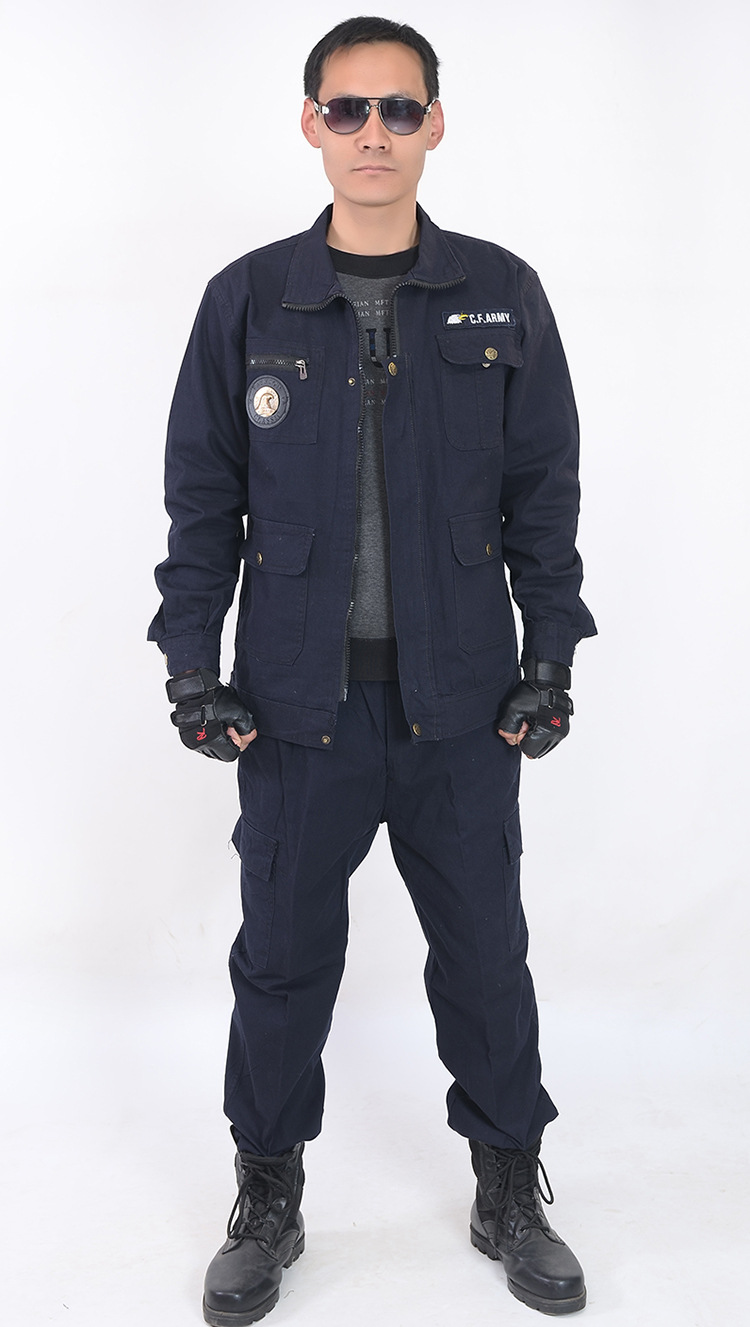 秋冬纯棉男士工作服套装男加厚电工服焊工厂服迷彩服军绿色劳保服