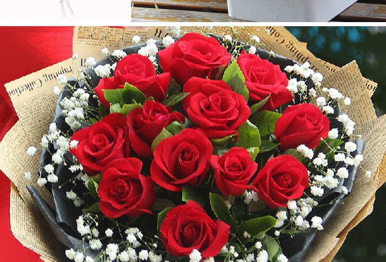 大庆鲜花同城速递生日玫瑰花礼盒百合康乃馨花束情人节花店订送花_7折