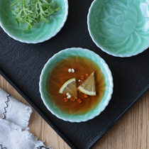 Longquan celadon 3 5 inch lotus relief vinegar dish tableware snack plate seasoning dish sauce sauce dish sauce dish Home Hotel set
