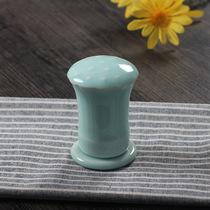 Ceramic Toothpick Cylinder Toothpick Box Green Porcelain Hotel Pendulum Table Toothpick Seat Chinese Upscale Creative Fashion
