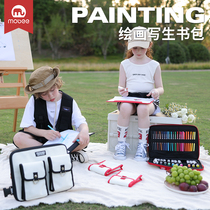 Mobee Childrens Book Bag Multifunctional Painting Package Writing Tools Elementary Kindergarten Birthday Gift