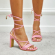 2022 new tassel strap metal thin ribbon outdoor street fashion comfortable women's large sandals 42
