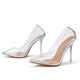 2022 new fashion office workplace transparent high heels daily street fairy style versatile large women's single shoes