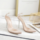 Popular transparent high-heeled single shoes, available in large quantities in stock, 35-42 yards