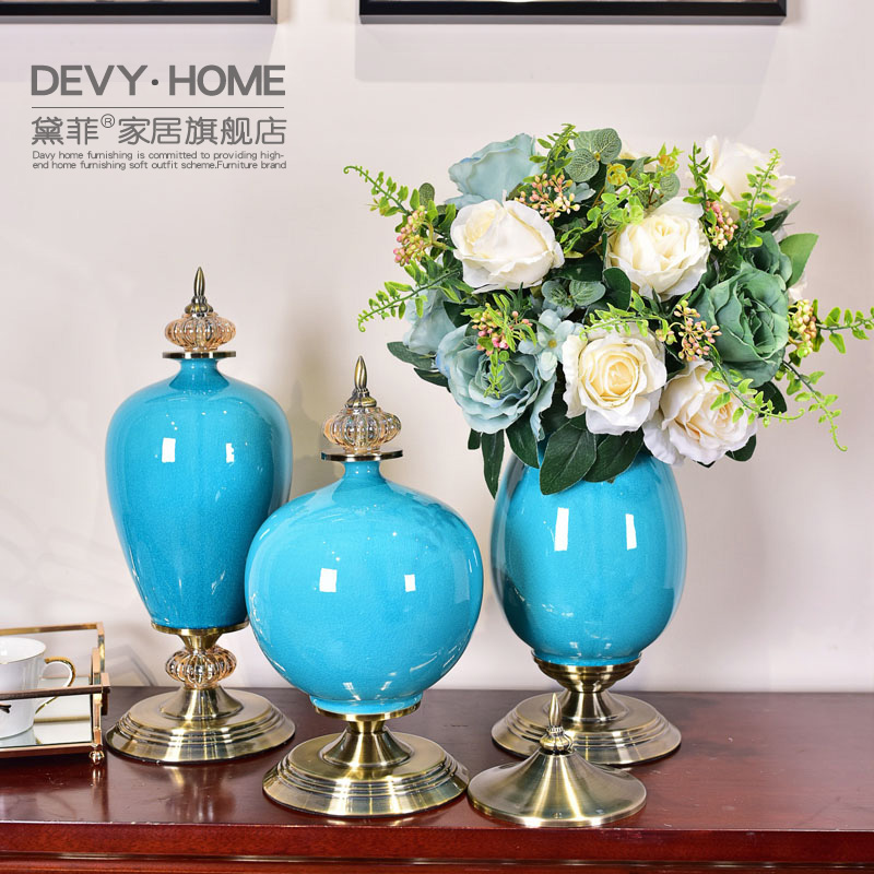 European ceramic vase wine TV ark, furnishing articles sitting room porch table dry flower simulation flowers flower arrangement American act the role ofing is tasted