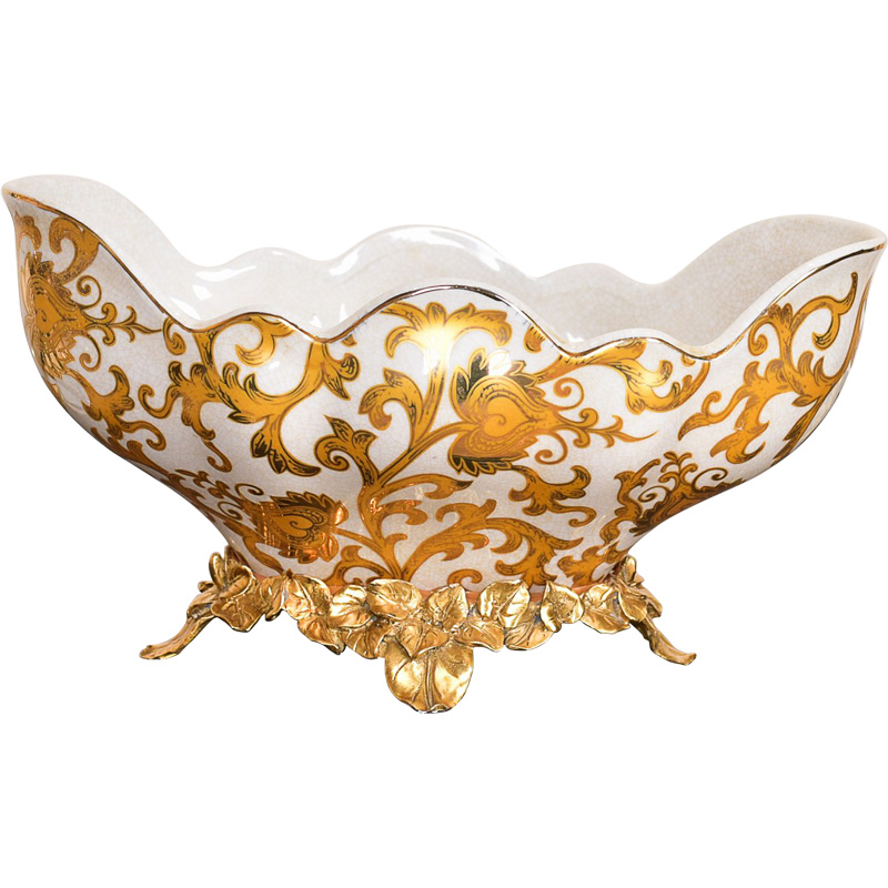 American key-2 luxury European ceramic metal fruit tray was tall sitting room of the new Chinese style home furnishing articles dried fruit bowl tea table