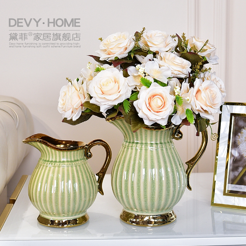 Light European - style key-2 luxury ceramic vases, I and contracted sitting room tea table table floral household decorations TV ark, furnishing articles
