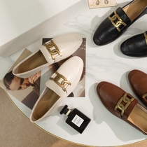 Seven Step Forest Yinglun flat-bottomed leather shoes a pedal leather loafers children Joker single shoes 2021 Spring New