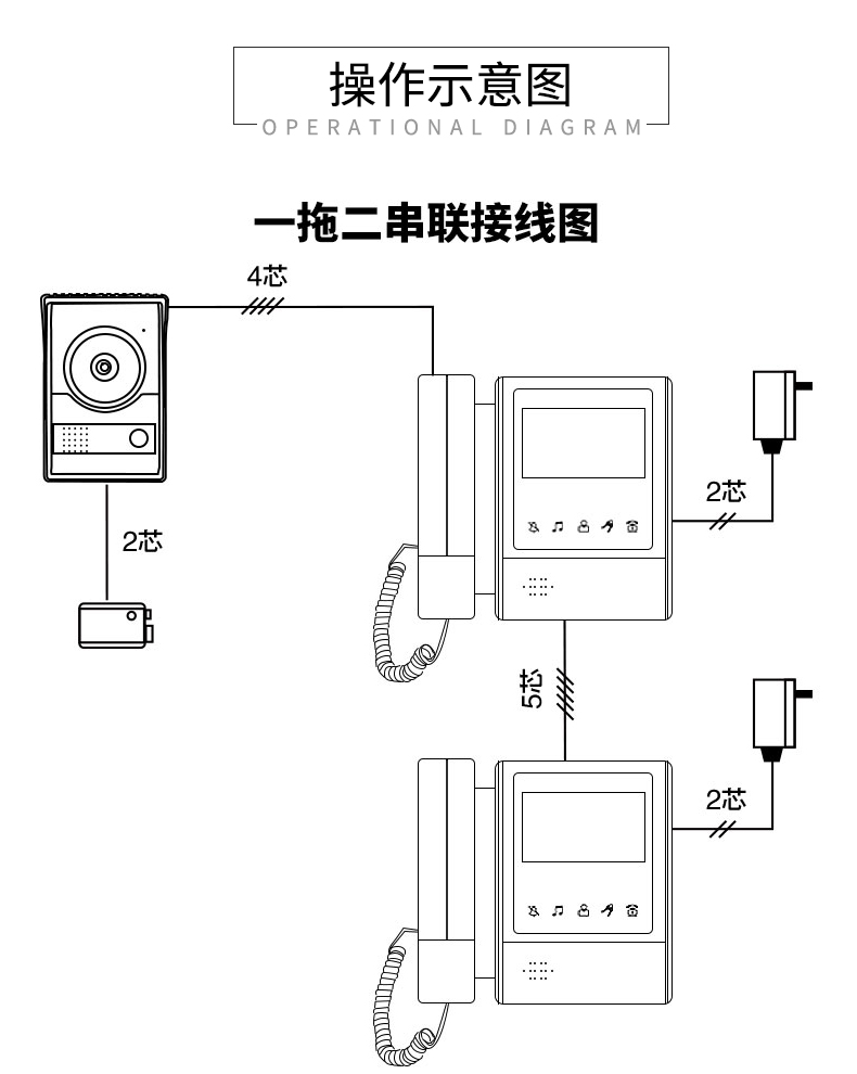 门铃对讲机接线图图片