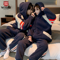 Couple pajamas autumn and winter coral velvet men and women thick warm winter flannel can wear home suit