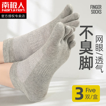 Antarctic five finger socks mens cotton toe cotton summer thin deodorant sweat and breathable summer sports socks